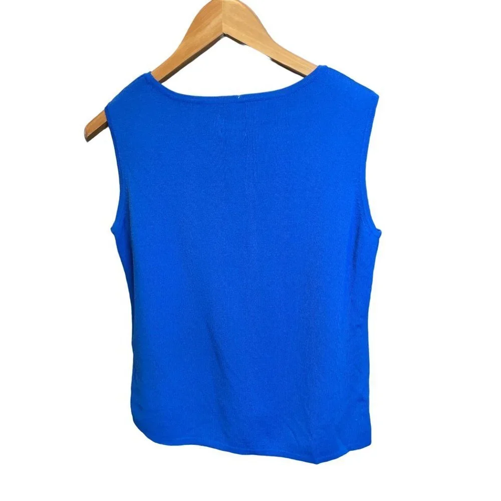 Chico’s Stretch Blue Rayon Sleeveless Tank Top Sz L - Picture 2 of 9